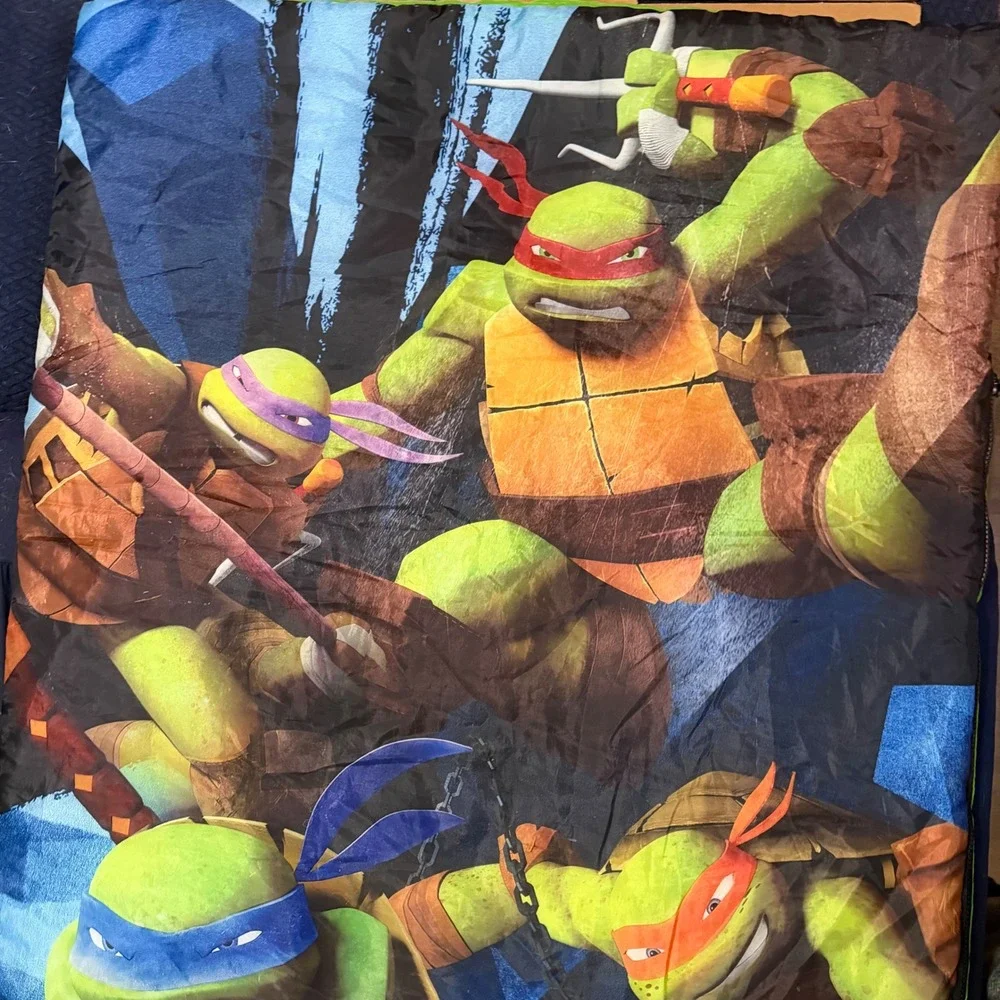 Nickelodeon TMNT Kids Sleeping Bag‎ 30x54 Blue Green Ninja Turtles Slumber Party
